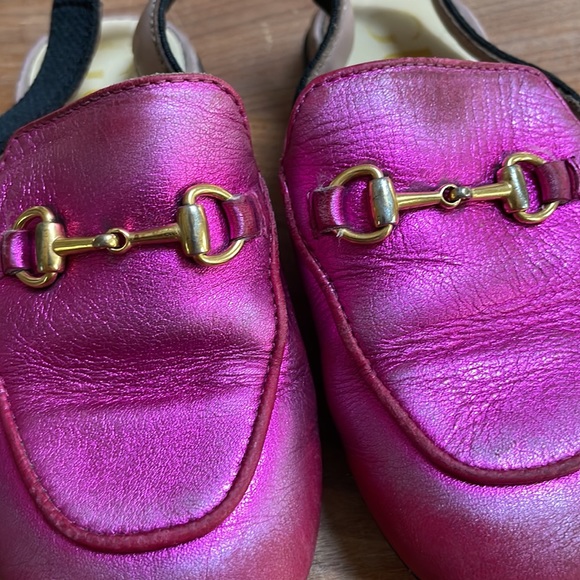 Gucci Kids princetown’s  -Children's Princetown metallic leather mule/ loafer - Picture 10 of 17